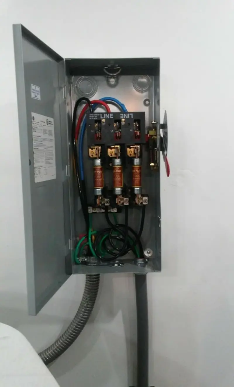 Three-phase disconnect switch installed for Electrical Wiring & Rewiring in New Lebanon