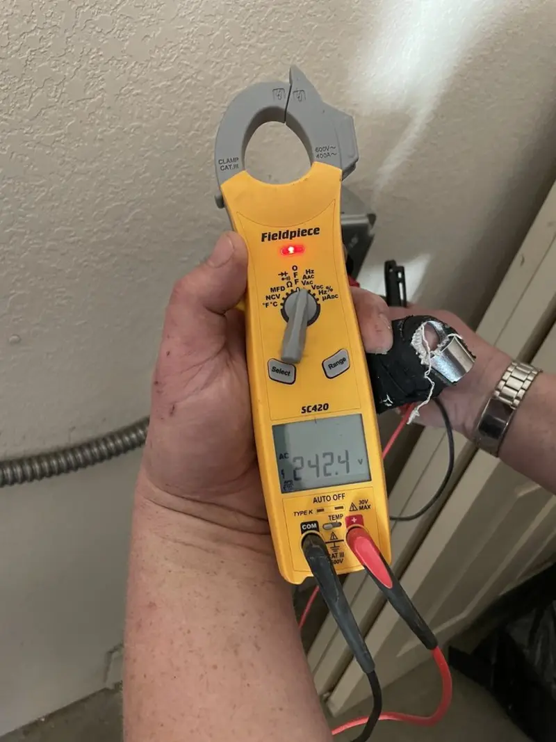 Voltage testing with clamp meter during Aluminum Wiring Replacement in New Lebanon